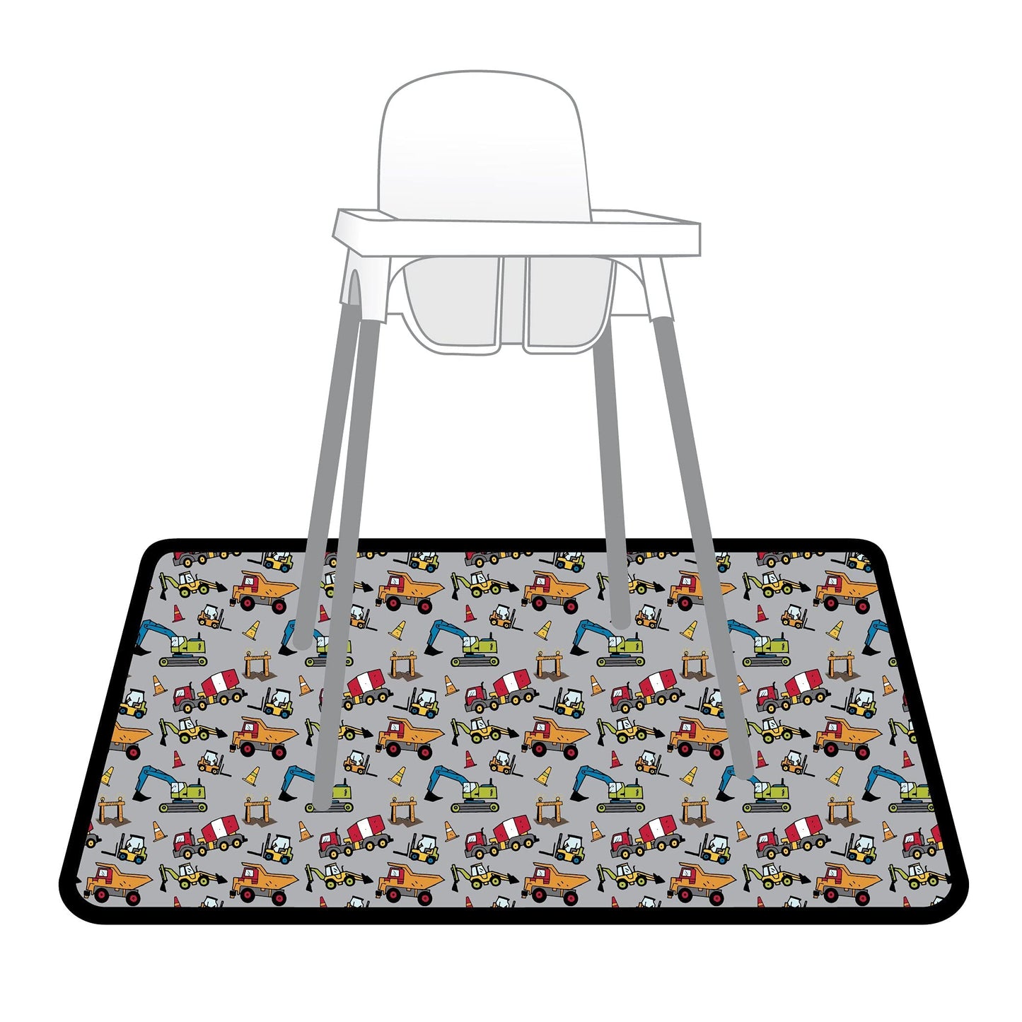 Bapronbaby Construction Zone Splash Mat - Waterproof Catch-All For Under High Chairs, Floors, Tables, Playtime Or Arts & Crafts