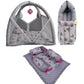 Kwitchy Bedding Set New Born Baby Bed | Net Bed Infants Mattress Play Gym | Gadda Set | Carry (Grey, 06 Months)