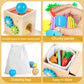 Kizfarm Wooden Montessori Baby Toys, 8-in-1 Wooden Play Kit Includes Object Permanent Box, Coin Box, Carrot Harvest, Shape Sorti