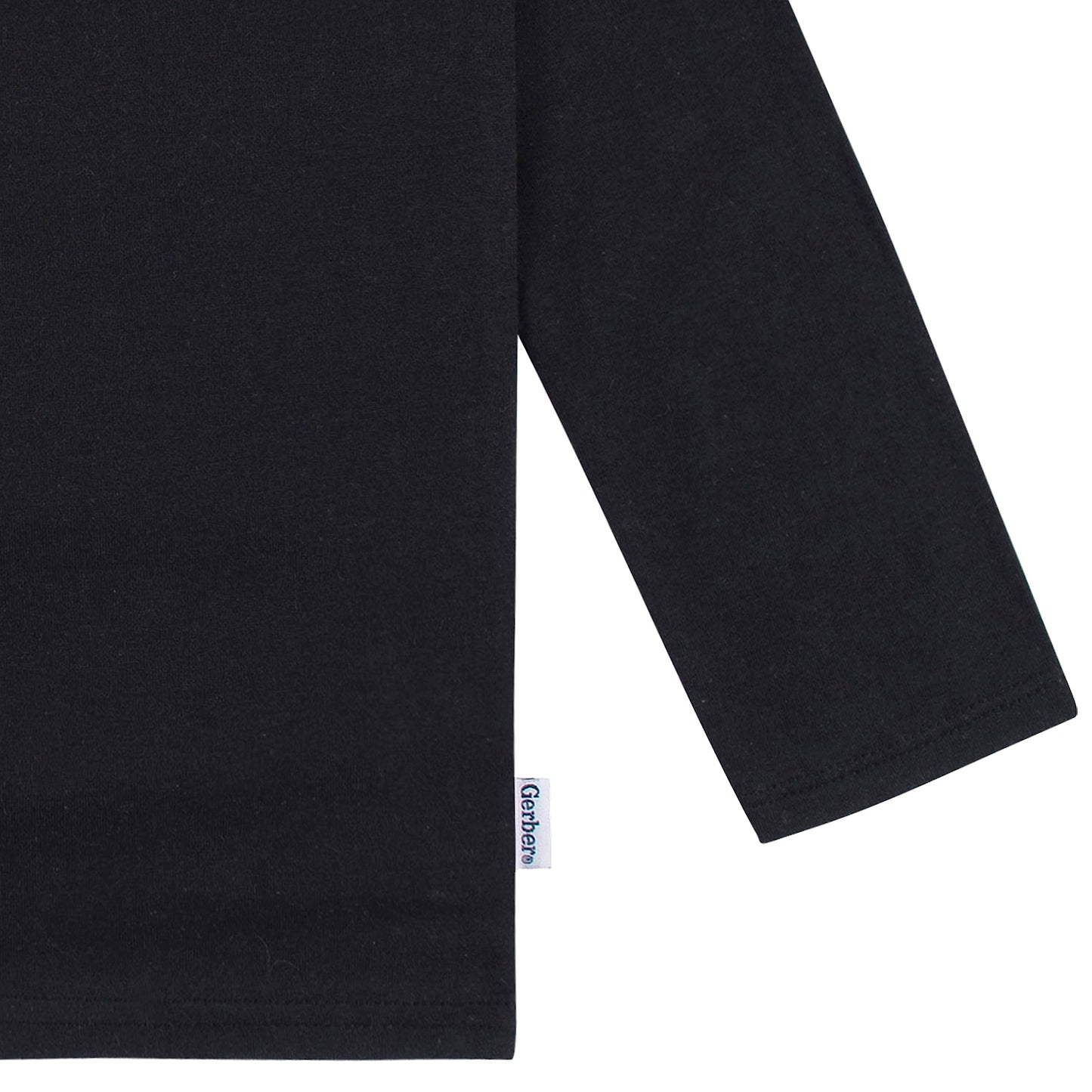 Gerber Baby Toddler 5-Pack Solid Long Sleeve T-Shirts Jersey 160 Gsm, Black, 18 Months