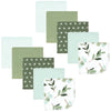 Hudson Baby Unisex Baby Flannel Washcloths, Eucalyptus 10Pk, One Size