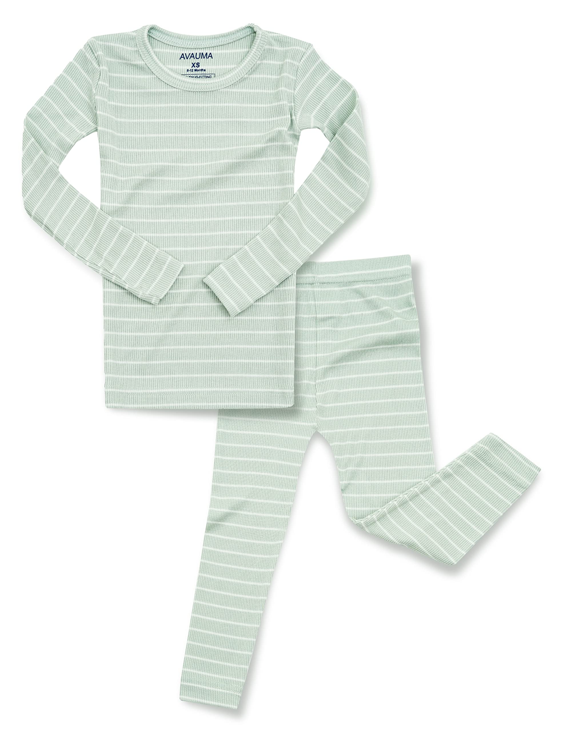 Avauma Stripe Pattern Newborn Baby Little Boys Girls Snug-Fit Pajamas Long Sleev WBBAPB0B1CYR5SP