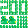Deekin 12 Pcs Mental Health Rubber Duck Mental Health Awareness Green Ribbon Rubber Duck Mental Health Gifts Duck for Friend Fam
