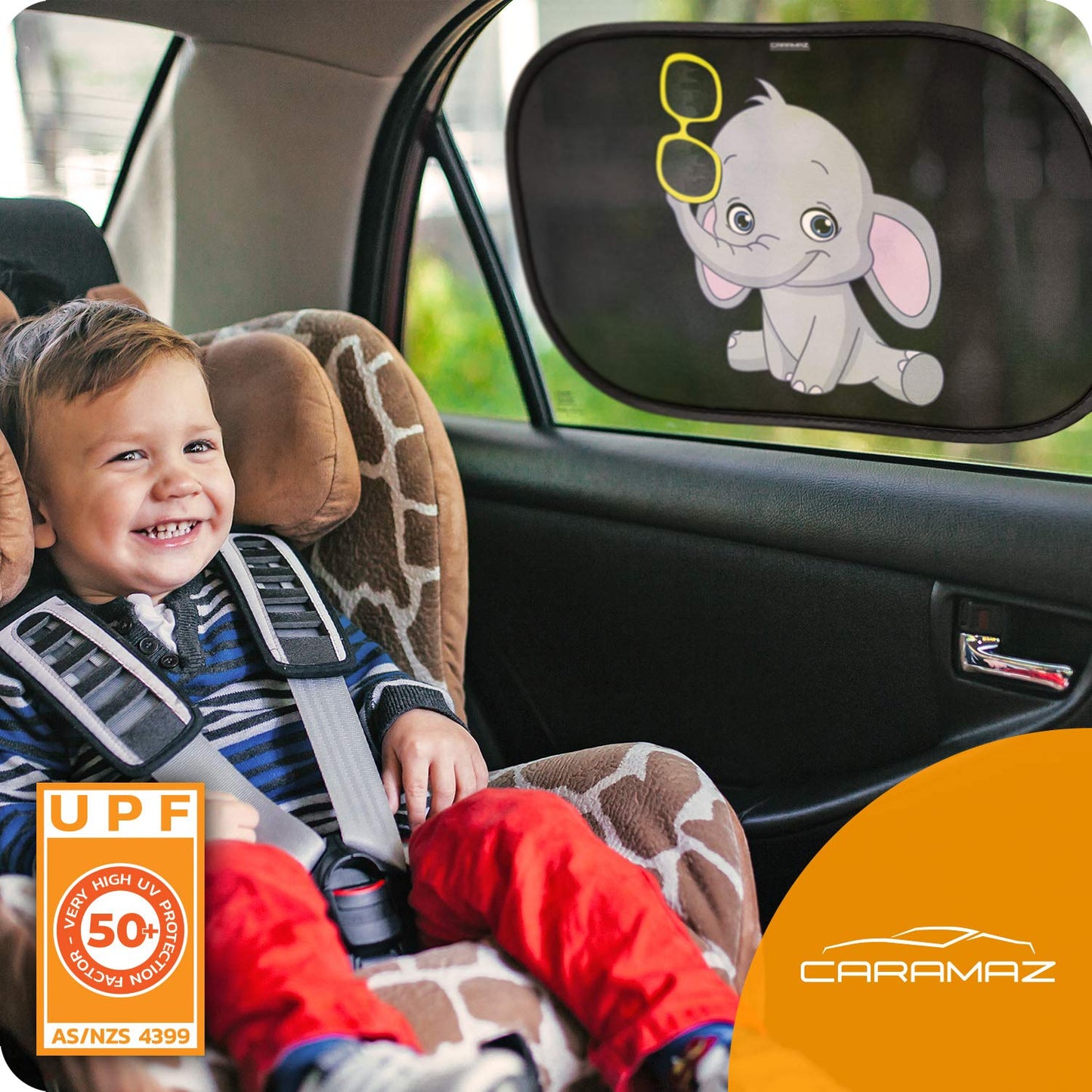 Caramaz Car Window Shade For Baby With Certified Uv-Protection 2 Pack - 20'X12'