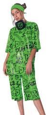 Billie Eilish Costume, Official Green Oversize Top And Shorts For Kids, Musical Artist Inspired Outfit, Classic Child Size Xl (1
