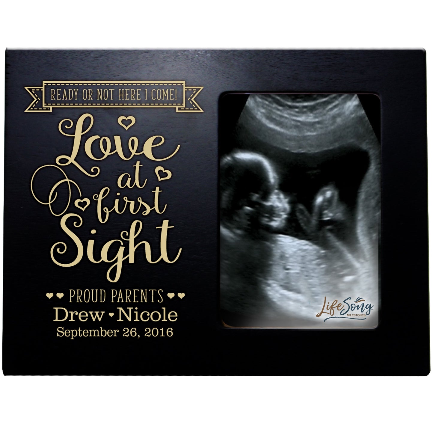 Lifesong Milestones Personalized New Baby Sonogram Picture Frame For Boys And Girls Love At First Sight Ultrasound Photo Frame F