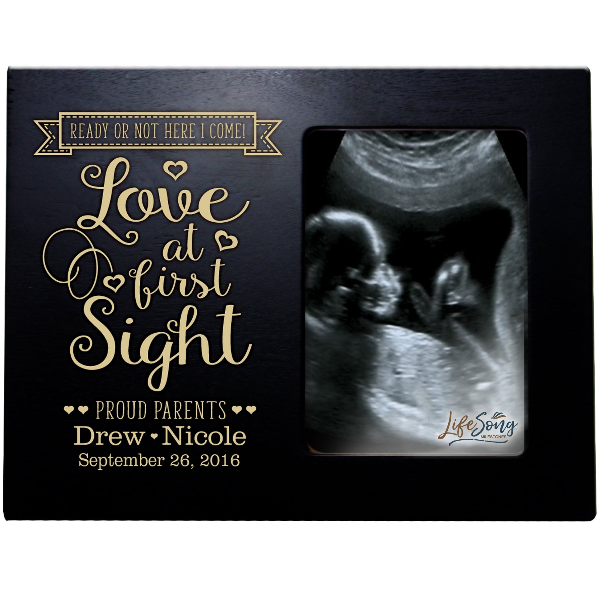 Lifesong Milestones Personalized New Baby Sonogram Picture Frame For Boys And Girls Love At First Sight Ultrasound Photo Frame F