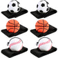Skylety 6 Pieces 1.85 Inch Wrist Return Ball Sports Wrist Ball Includes Basketball, Baseball and Football on a String Rubber Reb