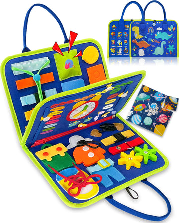 Exorany Busy Board Montessori Toys for Toddler Boys & Girls Birthday Gifts, Sensory Toys for Toddlers, Educational Travel Presch