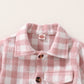 Kids Little Boys Girls Baby Long Sleeve Button Down Red Plaid Flannel Shirt Plaid Girl Boy Nb-6T(3-4T, Pink-A)