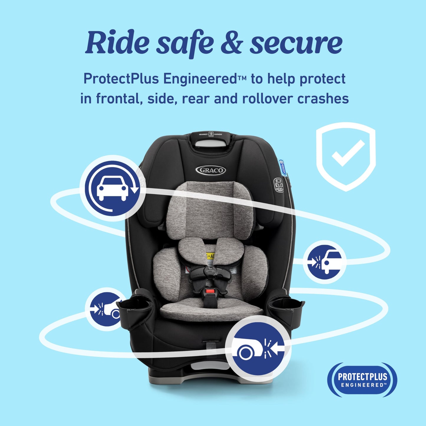 Graco Slimfit 3-In-1 Convertible Car Seat, Ultra-Space-Saving Design, Sydney, Suitable For Rear And Forward-Facing, Highback Boo