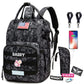 Qwreoia Camo Diaper Bag Backpack For Dad And Mom With Usb Charging Port Stroller Straps And Insulated Pocket,Army Military Trave