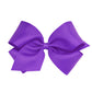 Wee Ones Girls' Classic Grosgrain Hair Bow With Plain Wrap Center On A Weestay Hair Clip, Handmade, King Sized Bow, Delphinium