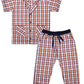 SHOPmOZO Unisex Pure Cotton Checkered Short Sleeve Night Suit for Boys and Girls Pyjama Top Sleep Suits Combo Set (SM00514UNISE