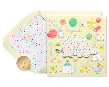 Papyrus New Baby Card - Designed By House Of Turnowsky (Warm And Happy Wishes)
