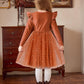 Arshiner Fall Dresses For Girls Velvet Tulle Tutu Fall Long Sleeve Outfit Brown Sequin Size 7