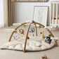Blissful Diary Baby Play Gym & Activity Mat, Leaf Shaped Baby Play Mat With 6 Detachable Toys, Tummy Time Mat Promote Motor Skil