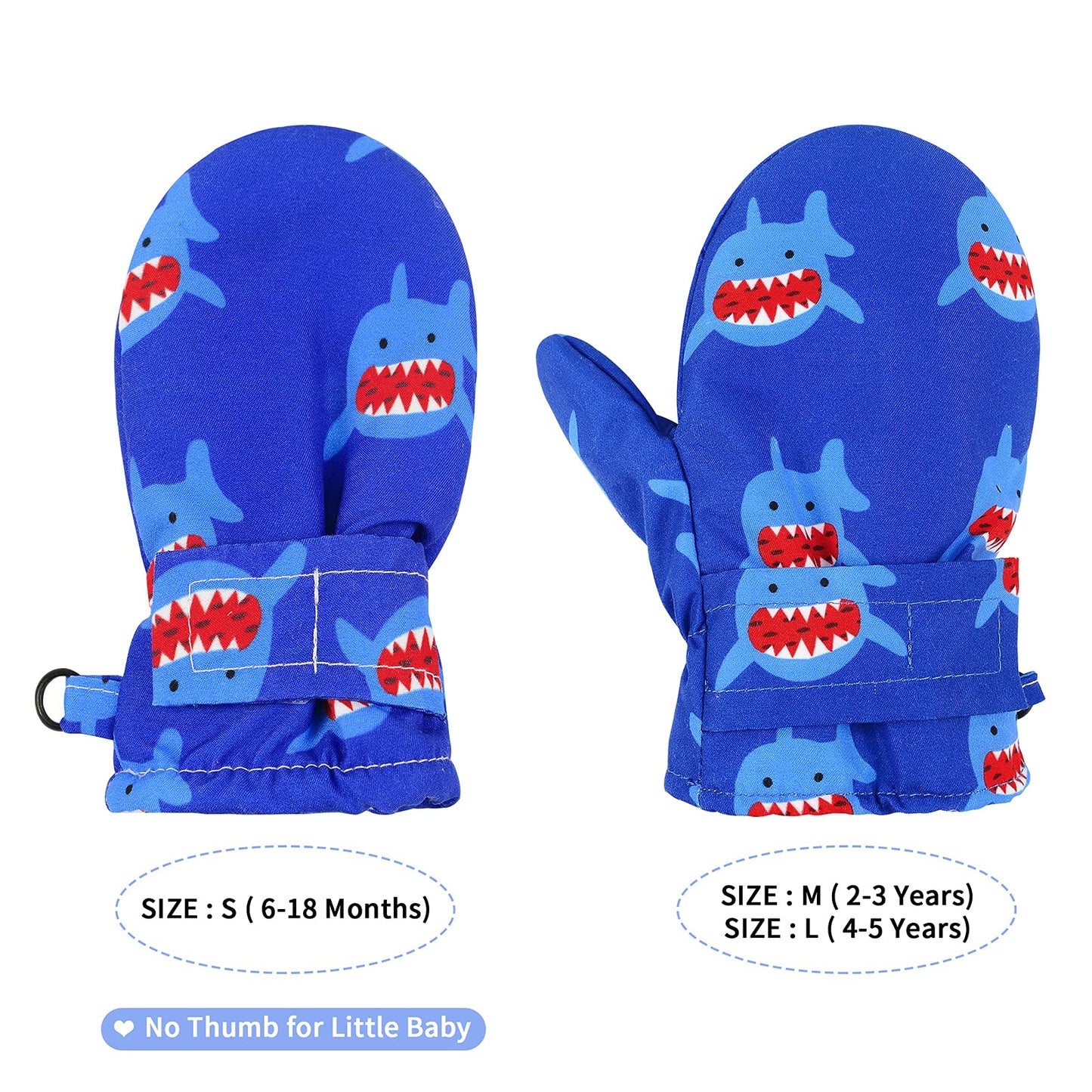American Trends Lined Fleece Toddler Mittens Kids Winter Warm Gloves Child Ski Gloves Waterproof Snow Baby Mitten For Boys Girls