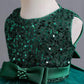 Miipat Baby Girl Pageant Dress Ruffle Flower Wedding Birthday Party Princess Dresses Sequins Toddler Ball Gown(Green,18-24M)