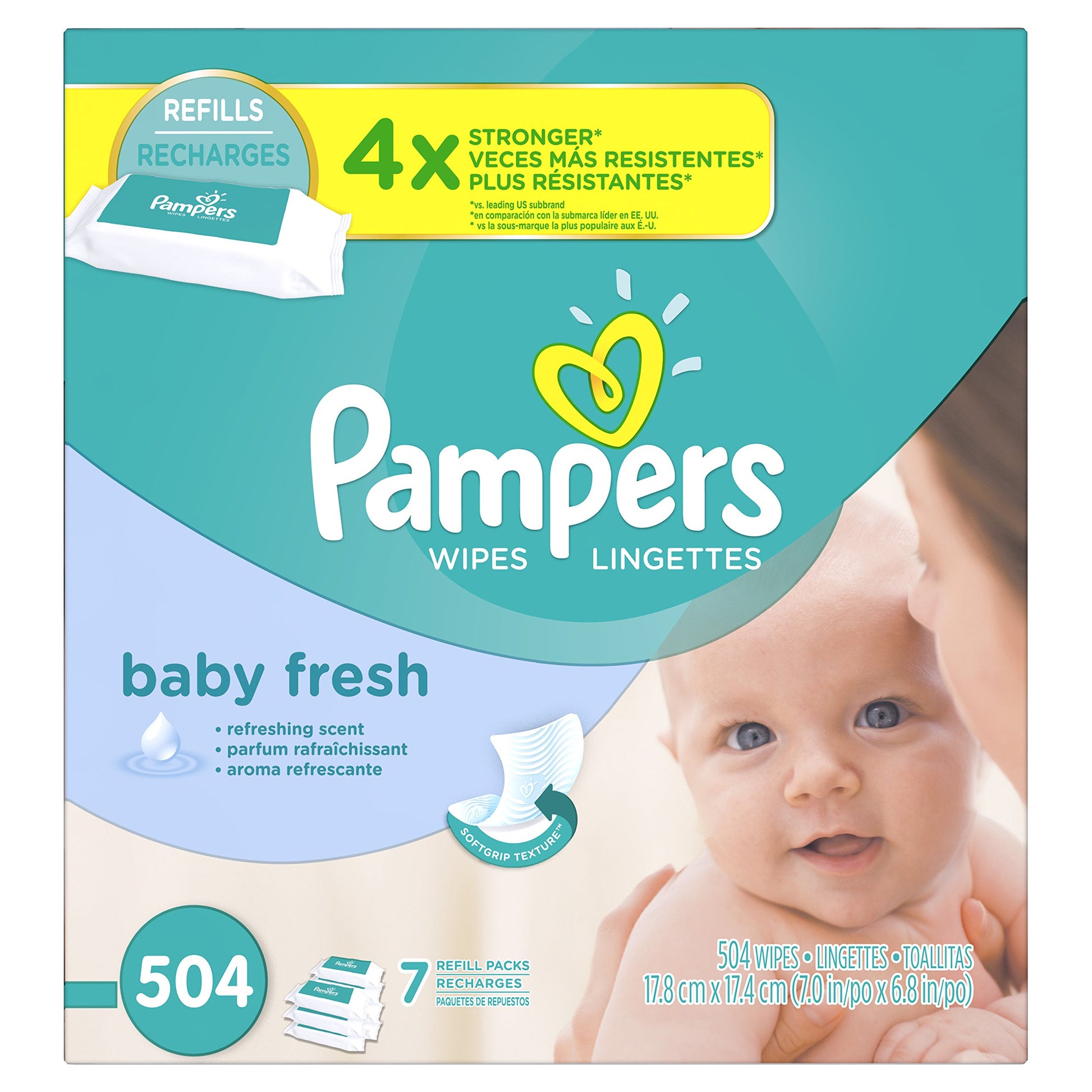 Pampers Baby Wipes Baby Fresh 7X Refill 504 Count