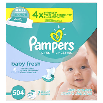 Pampers Baby Wipes Baby Fresh 7X Refill 504 Count