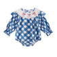 Ayalinggo Newborn Smocked Baby Girl Outfit Hearts Plaid Long Sleeve Bubble Romper Bodysuit Infant Cute Valentines Day Clothes (B