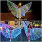 Zfbird Led Butterfly Wings Light Up Fairy Wings Luminous Butterfly Costumes For Halloween, Christmas And Belly Dance White