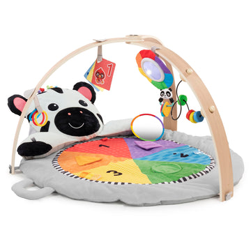 Baby Einstein Zen'S Activity Milestones Plush Gym With Wooden Bar, For Infant To Toddler, 0-12 Months, Machine Washable