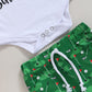 Newborn Baby Boys Girls Daddy'S Future Golfing Buddy Long Sleeve Bodysuit Pants Hat 3 Pcs Outfit Set (White, 6-12 Months)