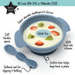 Primastella Unbreakable Silicone Non-Slip Bowl And Chew Spoon Set For Babies And Toddlers (Slate Blue)