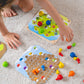 PlanToys Creative Wooden Peg Board With 3 Double Sided Cards (5399) | Sustainably Made from Rubberwood and Non-Toxic Paints and
