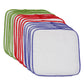 Osocozy Flannel Cloth Baby Wipes - Reusable & Washable Saves Money - White 100% Cotton - Soft And Durable - Colorful Stitching -
