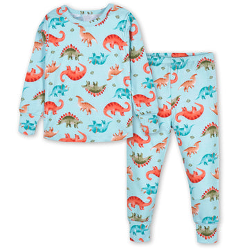 Gerber Unisex Baby Toddler Buttery-Soft 2-Piece Snug Fit With Viscose Made Eucalyptus Pajama Set, Snugosaurous, 18 Months Us