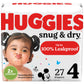 Huggies Size 4 Diapers, Snug & Dry Baby Diapers, Size 4 (22-37 Lbs), 27 Count, Packaging May Vary