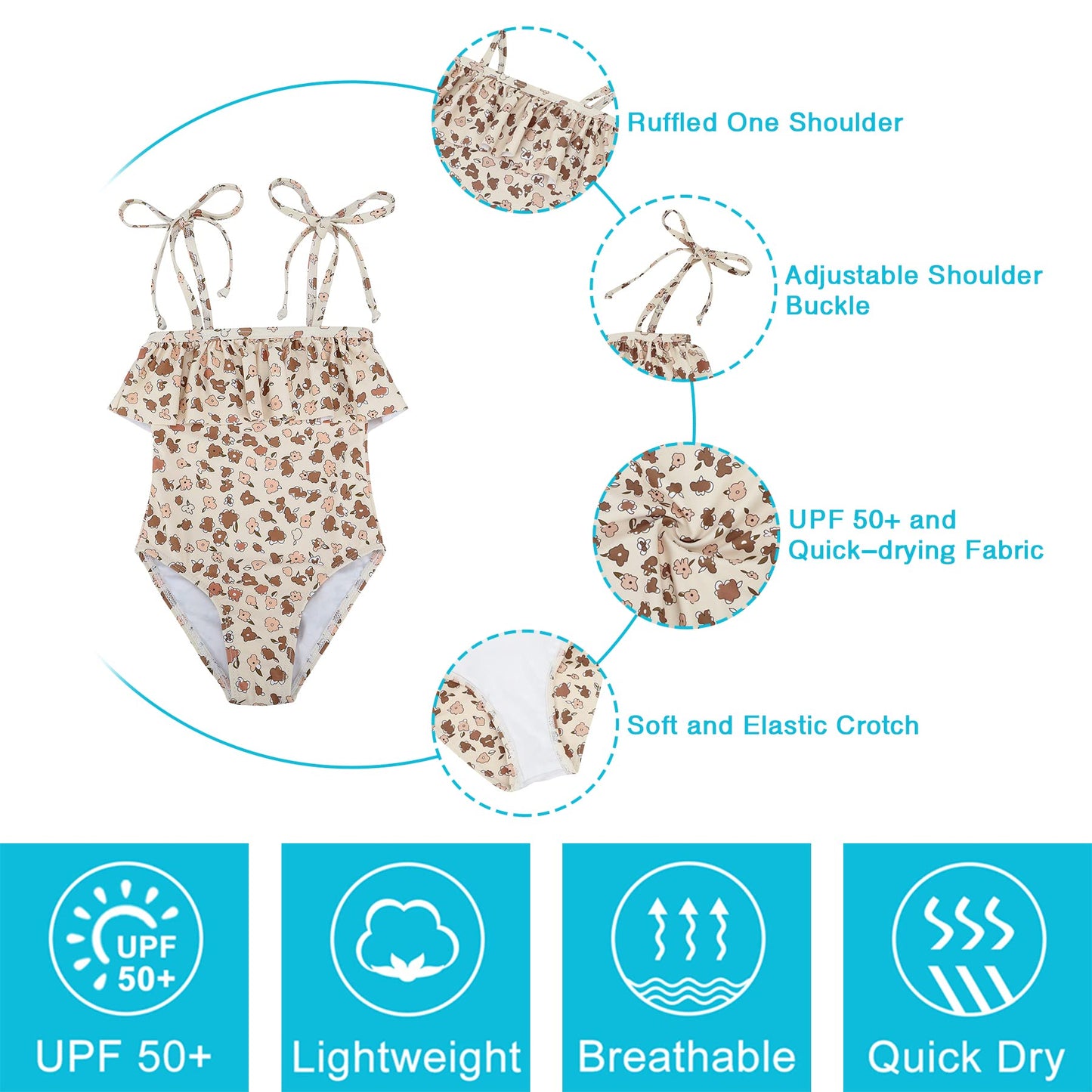 Zando Girls One Pieces Swimsuit 3T Toddler Girls Swimsuit One Piece Baby Girls' Swimwear Size 3 Kids Bathing Suits For Girls Cro