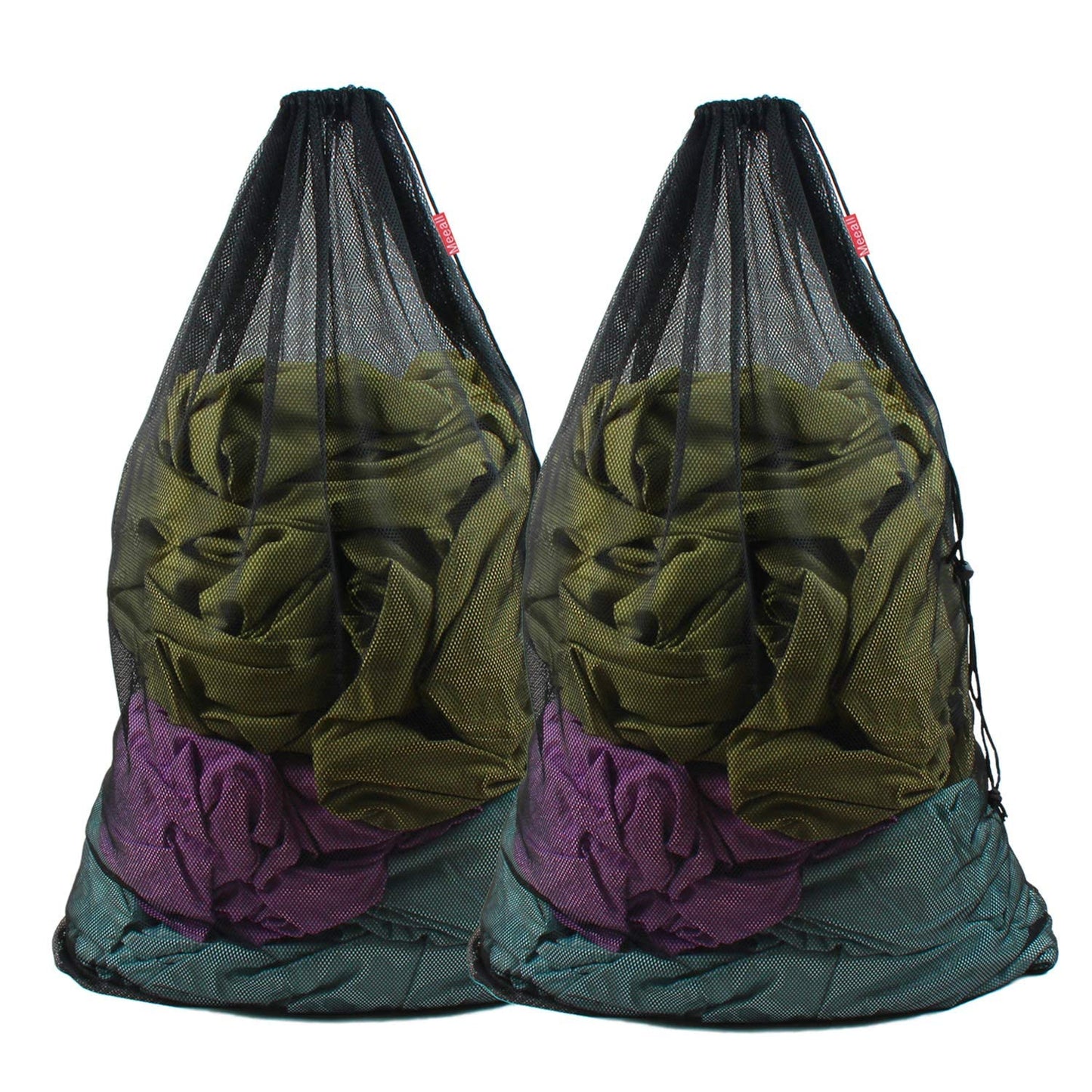 Meeall Mesh Laundry Bag With Drawstring Closure - Heavy-Duty Yet Lightweight - Extra Large 24Ax36A Size - 2 Pack - For Travel Ca