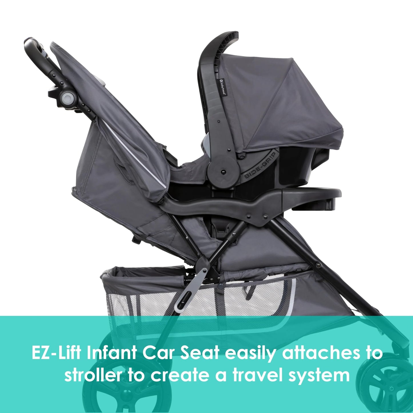 Baby Trend Ez Ride Travel System With Ez-Lift Infant Car Seat, Dash Grey