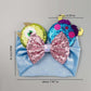 Jiahang Baby Girl Cartoon Monster Mouse Ears Turban Headwrap With Sequin Bow, Wide Velvet Hairband Hair Bow Headband For Newborn