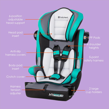 Baby Trend Hybrid Si 3-In-1 Combination Booster Car Seat With Side Impact Protection, Hoboken Teal
