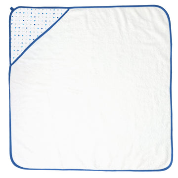 Swaddledesigns Cotton Terry Baby Hooded Towel, Tiny Triangle Shimmer, Blue