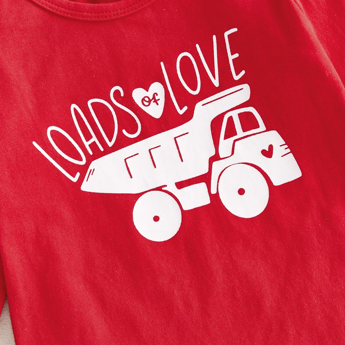 Newborn Boy Valentines Day Outfit Long Sleeve Letters Romper And Pants With Hat My First Valentines Day Baby Boy Outfit (V-Red,0