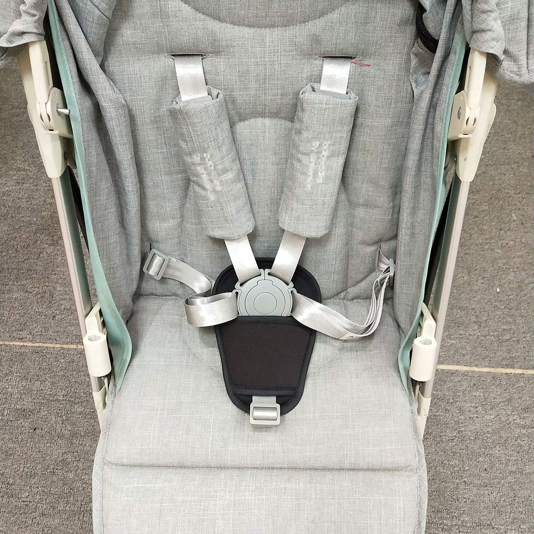 Seedfuture Baby Stroller Seatbelt Crotch Cushion Black 2 Piece, Universal Pram Belt Pads For Newborns Infants Kids, Pushchair Se