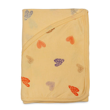 Phedarus Cotton Hosiery Printed Baby Hooded Towel/Wrapper | Big Size 75cms x 75cms | 02 Years | Orange | Soft and Skin Friendly