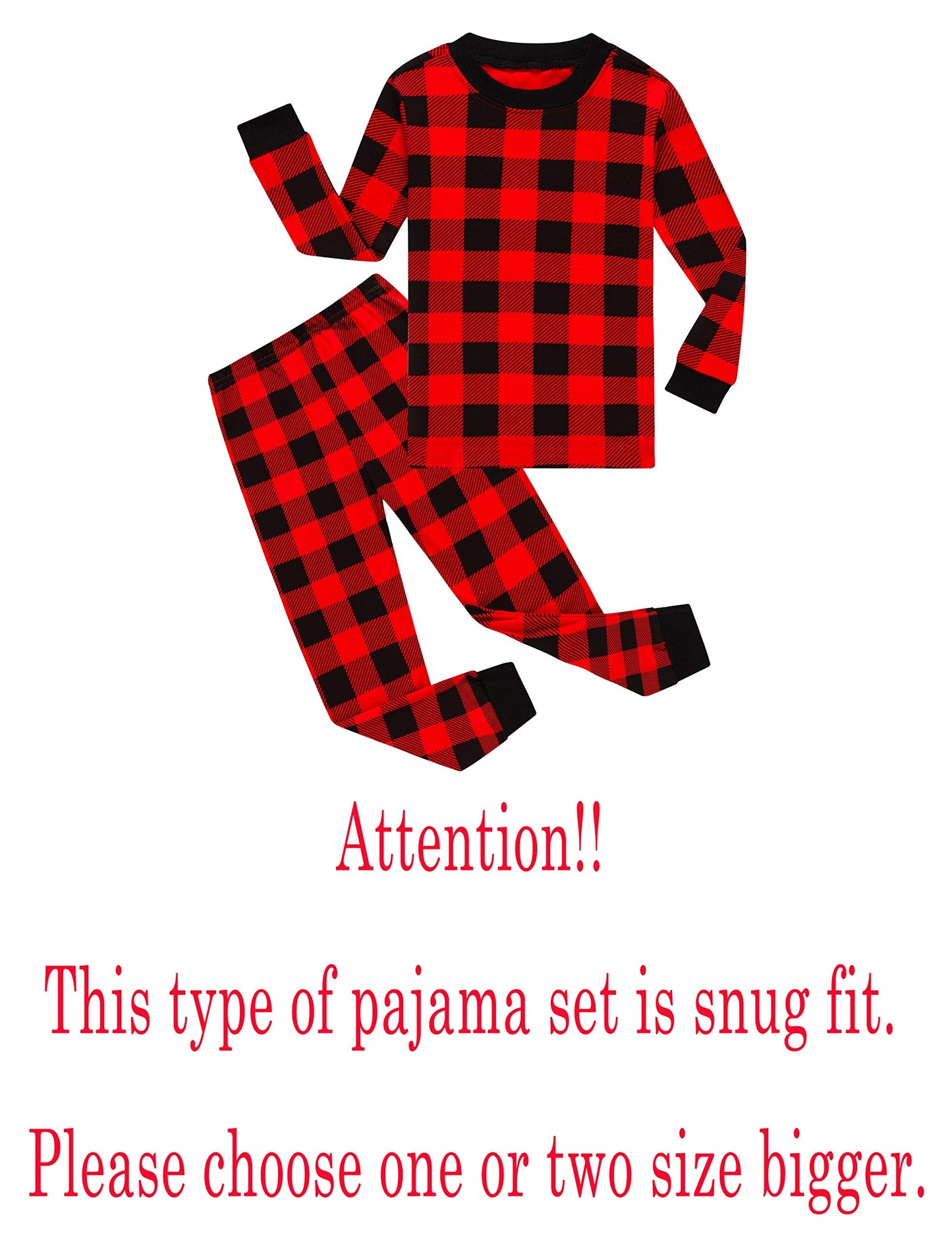 Family Feeling Baby Girls Boys Long Sleeve Christmas Holiday Plaid Red Pajamas Sets Cotton Pyjamas Toddler Infant Kids 12-18 Mon