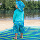 I Play. Baby Girls Sun Protection Bucket Hat, Aqua Dinosaurs, 0-6 Months Us