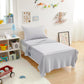 Amazon Basics 3 Piece Bed Sheets Set, 100% Cotton Jersey, Includes Super Soft, Flat And Fitted Sheets, Pillowcase, Toddler, Ligh