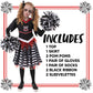 Spooktacular Creations Kids Halloween Cheerleader Costume, Zombie Cheerless Costume For Girls, Dead Cheer Outfit Toddlers For Ha