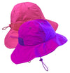 Nice Caps Kids Sun Hats Upf 50+ Uv Protection 2-Pack Boys Girls Toddler Adjustable Mesh Lined (Neon Pink/Neon Purple - Pack, 59C