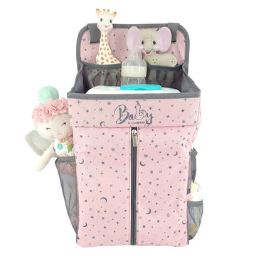 Llama Bella Hanging Diaper Caddy - Baby Diaper Organizer For Changing Table - Diaper Stacker For Crib, Playard Or Wall - Newborn