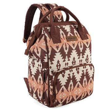 Wrangler Aztec Backpack Organized Daypack Travel Baby Bag With Stroller Strap And Side Bottle Pockets Wg2204-9110Br